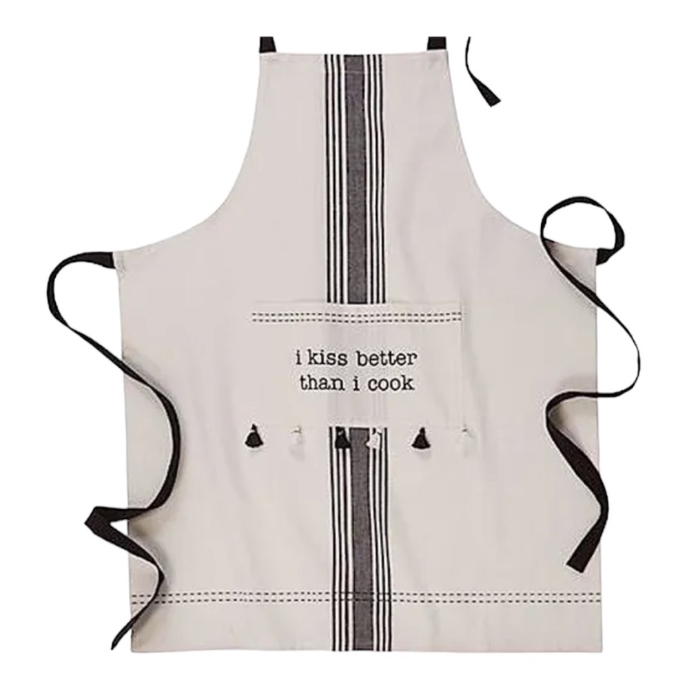 Mud Pie Black and White Apron